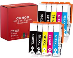 weCare 10-pack - Geschikt voor Canon 580/581 XL inktcartridges - Geschikt voor Canon Pixma TR7550 - TR8550 - TS6150 - TS6250 - TS6300 - TS6350 - TS9550
