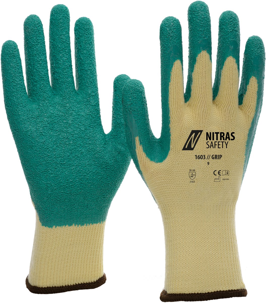 Nitras 1603 Grip Handschoenen - 12 paar - maat 9