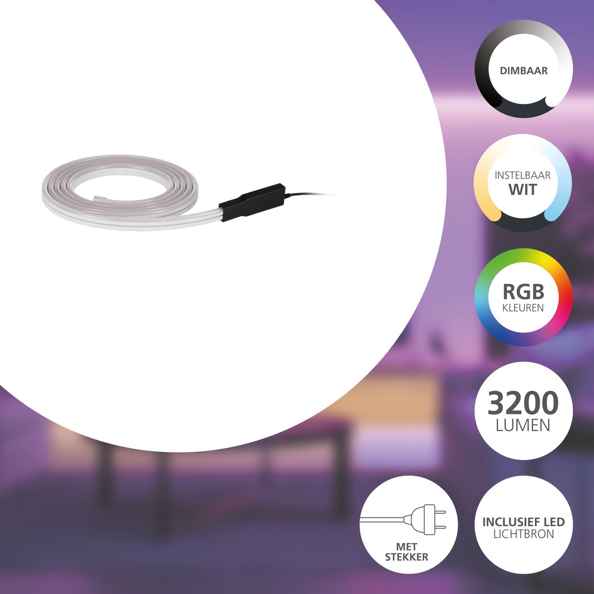 Eglo Connect.z Flatneon Z Smart LED Strip - 500 cm - Wit