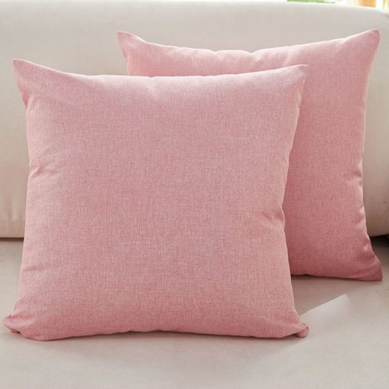 Housses de coussin de canapé - Set de 2 - Housses de coussin en lin fin - Housses de coussin décoratives confortables - Taies d'oreiller décoratives modernes - Pour canapé, salon, terrasse - 40 x 40 cm - Rose