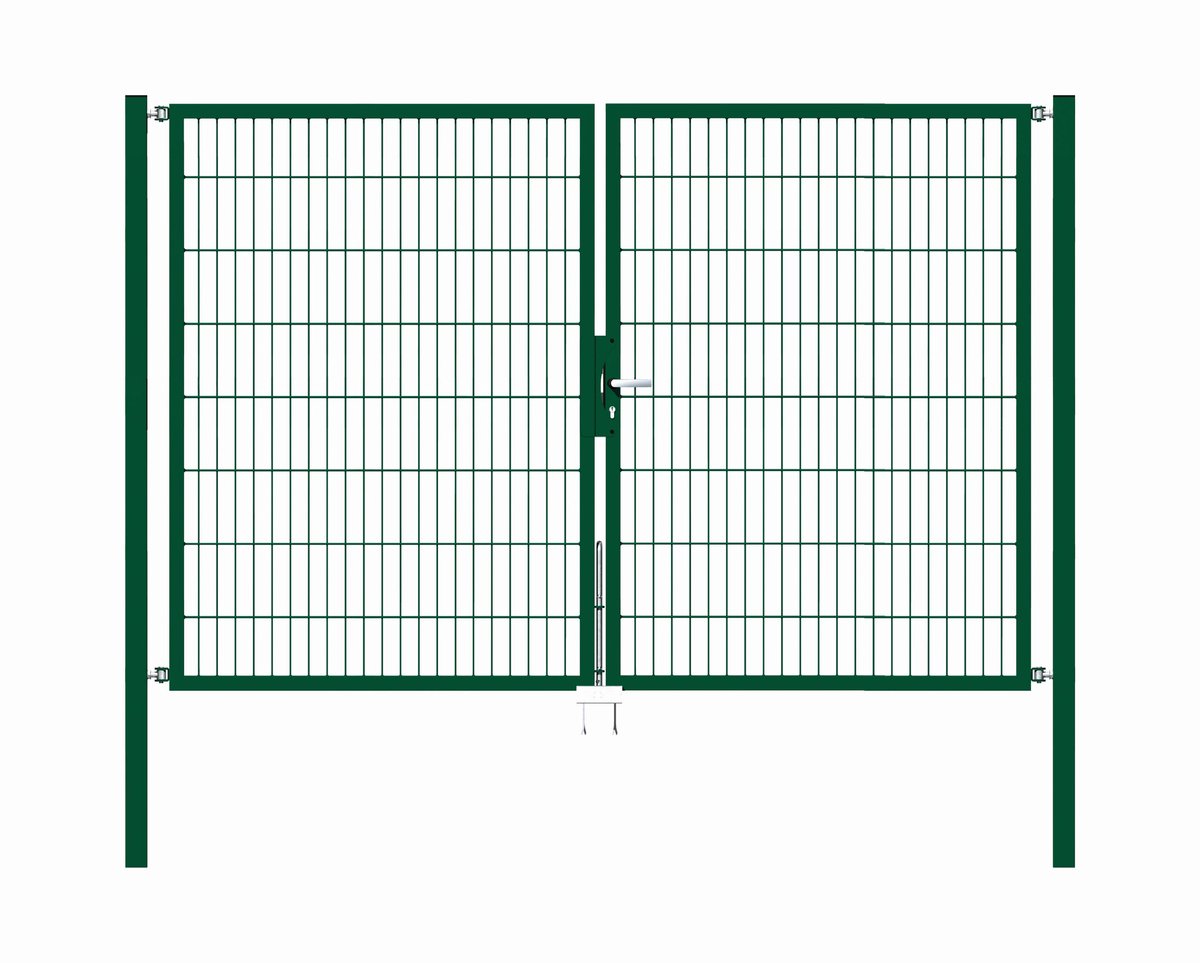 Alberts 648190 Dubbele poort Flexo met toebehoren, groen, breedte 250 cm, hoogte 160 cm