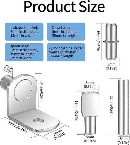 Plankbeugels - dubbele plank wandmontagebeugelset (2 stuks) voor twee planken - geborsteld zwart staal Heavy Duty 72 lbs