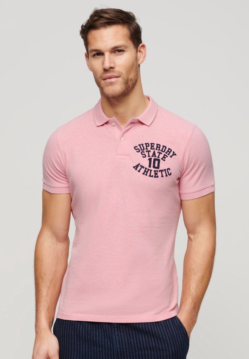 Superdry Vintage Superstate Korte Mouw Poloshirt 2XL Man Roze