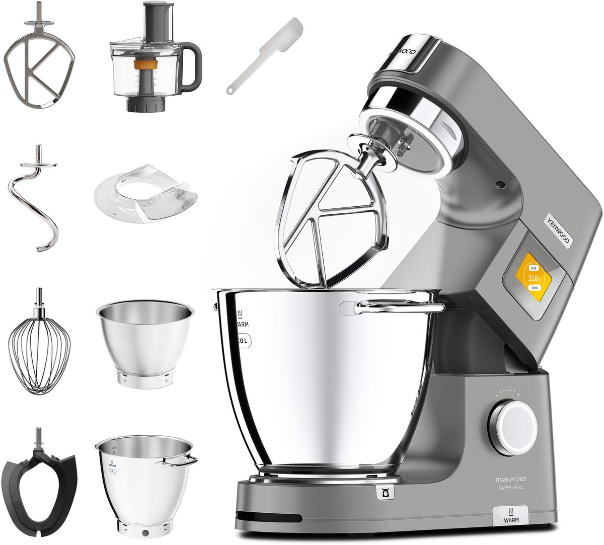 Bol.com Kenwood KWL90.244SI keukenmachine 1400 W 7 l Grijs, Roestvrijstaal aanbieding