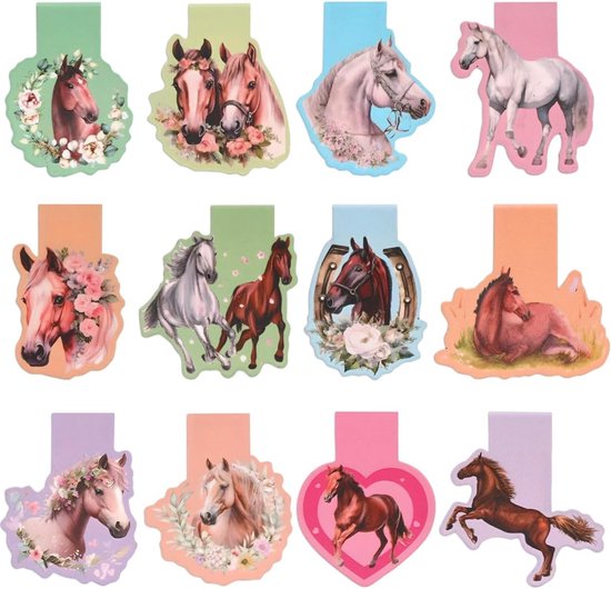 Magnetische boekenlegger Lovely Horses -set van 3 met paardenontwerpen