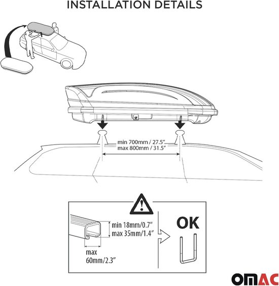 Ruime Dakkoffer 320L voor Auto - Ideaal voor Bagage, Ski's en Campingequipment — afbeelding 4