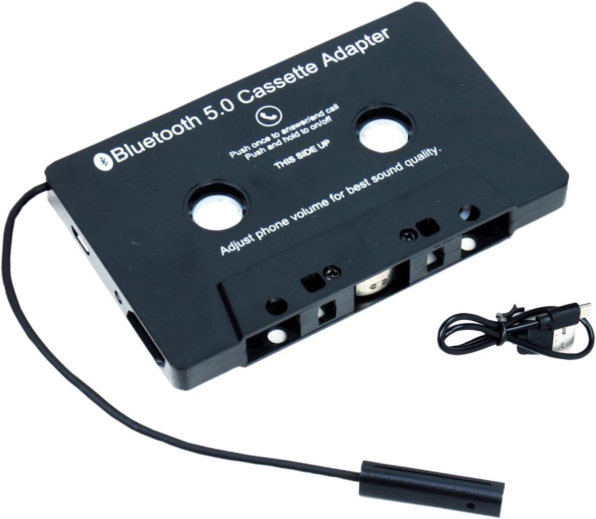 Bluetooth Cassette-adapter voor Smartphone en Auto - BT 5.0 met Microfoon