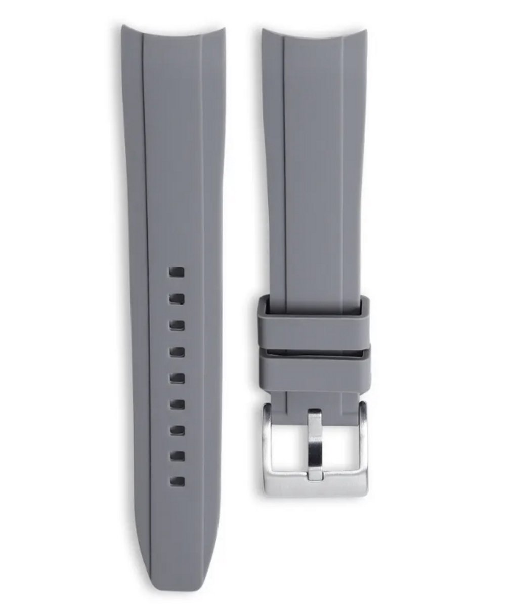 Omega X Swatch Moonswatch - Horlogebandje - Rubber-Siliconen Quick release pin - Bandbreedte 20mm- Grijs