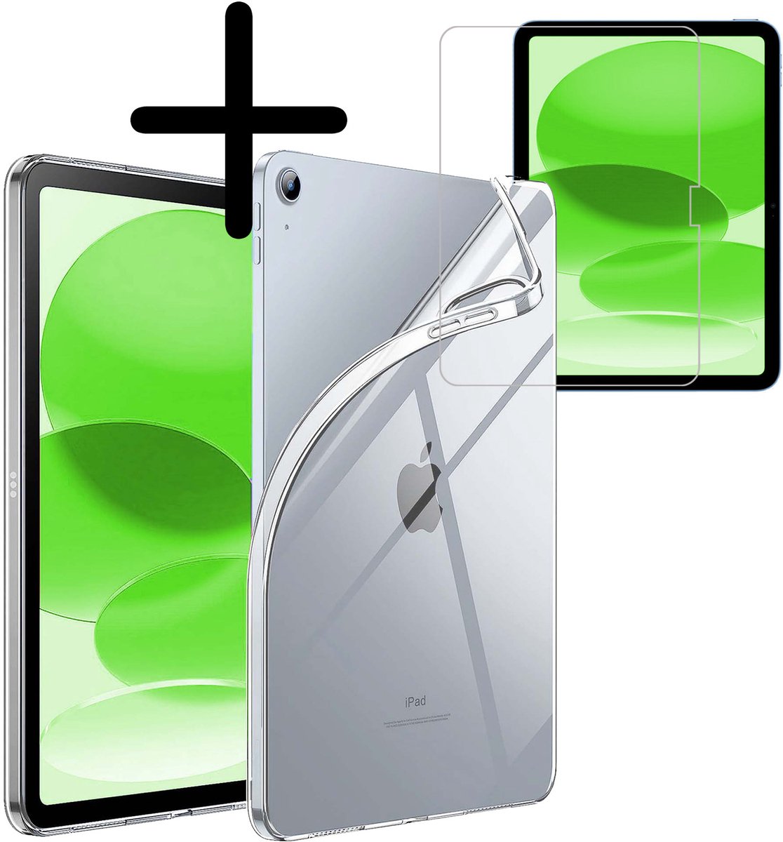 Hoesje Geschikt voor Apple iPad A16/A18 (2025/2026) - 11 inch (11e & 12e generatie) - Met Screenprotector - Siliconen Backcover - Shockproof Case - Tablet Hoes - Shockbestendige Back Cover Tablet hoes - Transparant