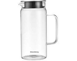 Klausberg Glazen Kan - 1 Liter, Boro silicaatglas, Ergonomisch Handvat - Veilig en Gemakkelijk in Gebruik - Karaf