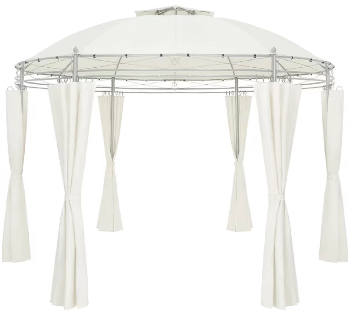 Trend24 Dawson - Paviljoen - Tuinpaviljoen - Overkapping - Prieel - Gazebo - 3.5 m - Rond - 100% waterdicht - Ventilerend - UV-bescherming - Beige