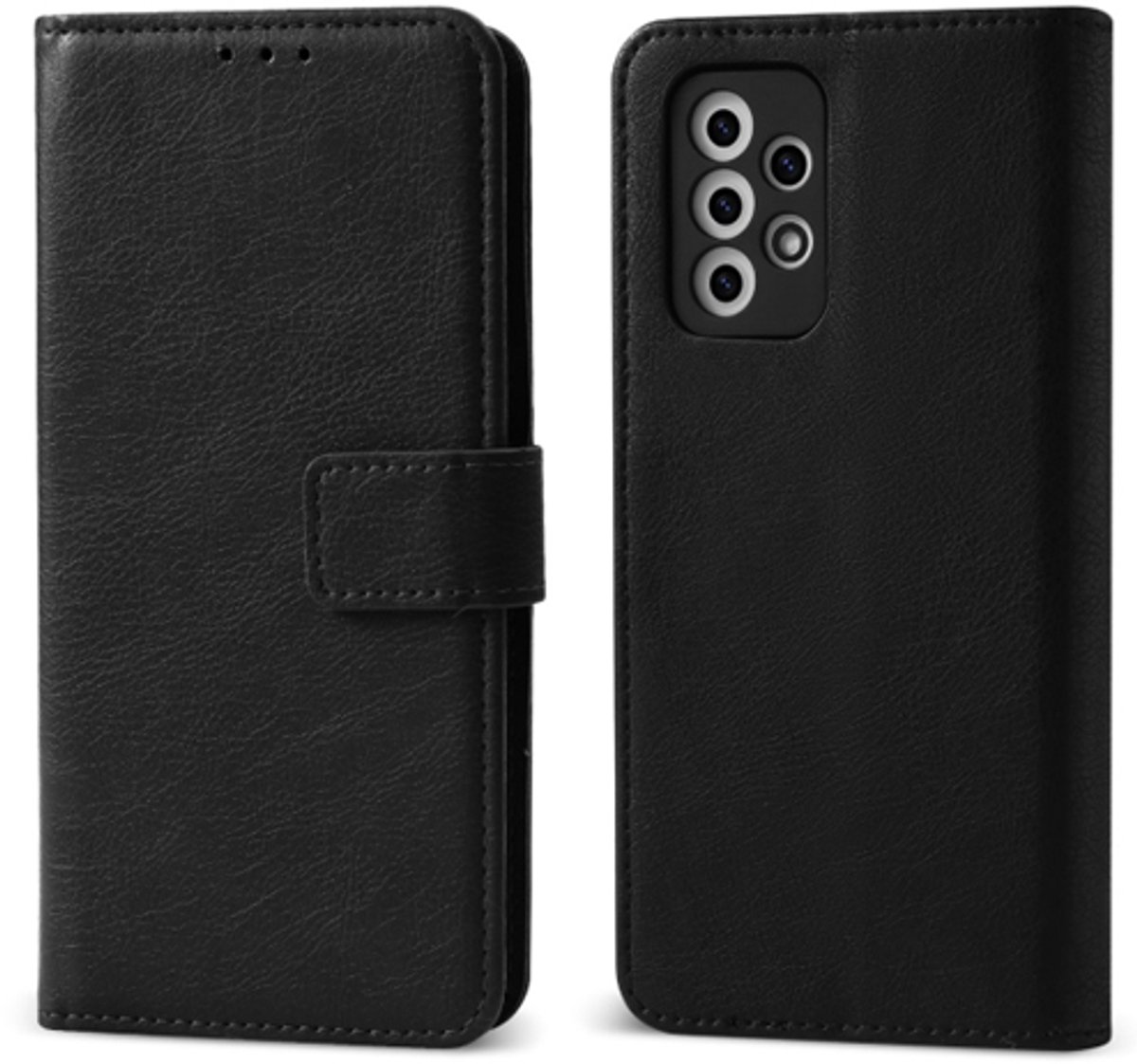 Geschikt voor Samsung A36 5G - Fab Book Case - Zwart - Telefoonhoesje - Ruimte voor 3 pasjes