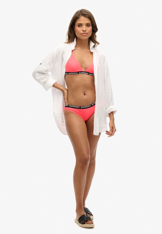 Foto: Superdry elastic classic bikinibroekje roze s vrouw