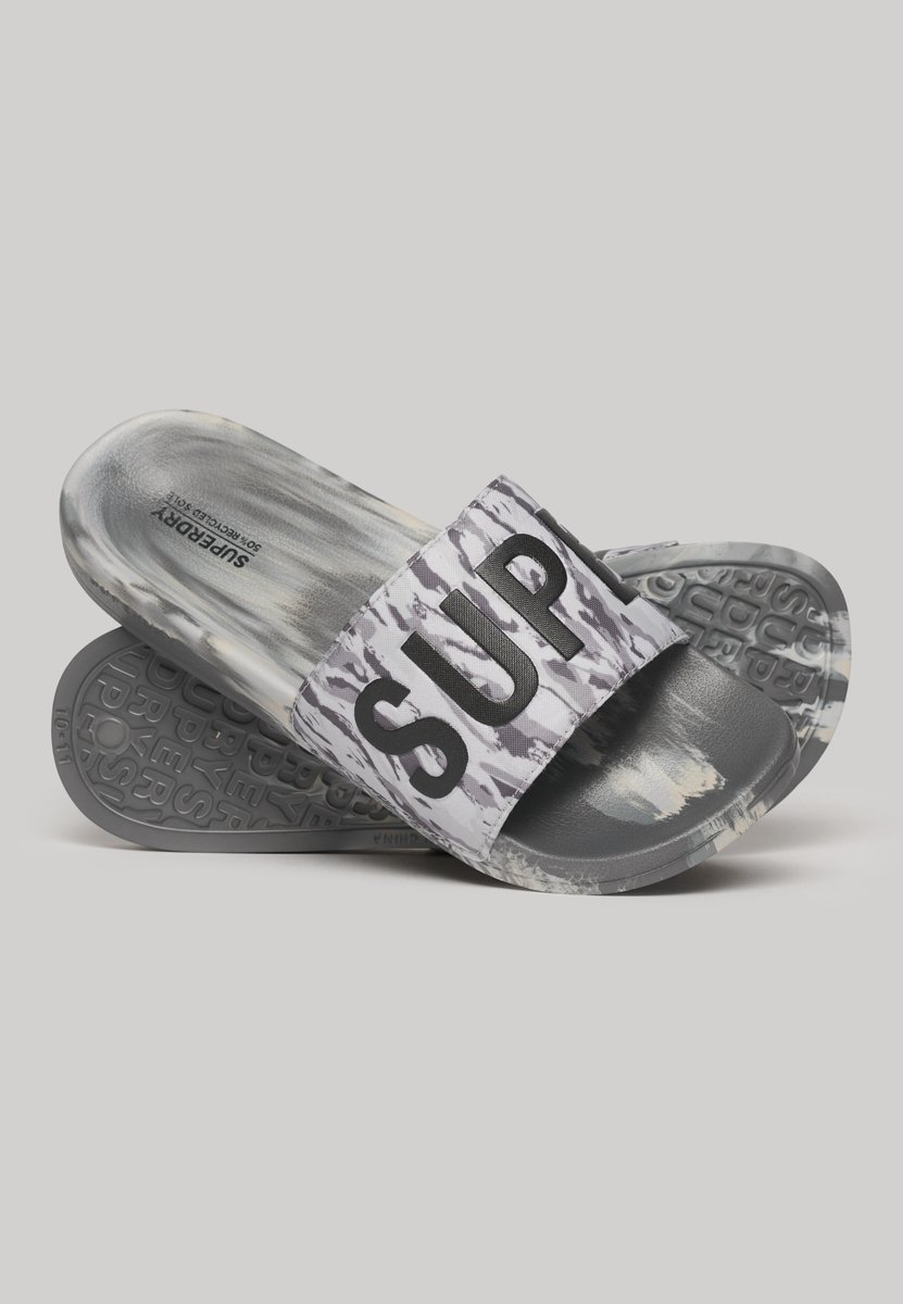 Superdry Vegan Camo badslippers Heren Slippers Grijs