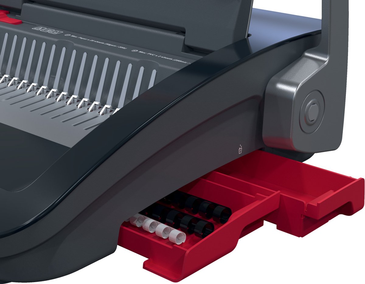GBC CombBind® CB20 Handmatige Inbindmachine - Plastic Bindruggen - 240 Vel - Zwart/ Rood thumbnail 3