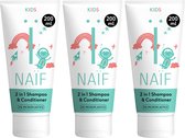 Naïf - 2-in-1 Shampoo & Conditioner Voordeelset - voor Kinderen - met Natuurlijke Ingrediënten - 3x200ml