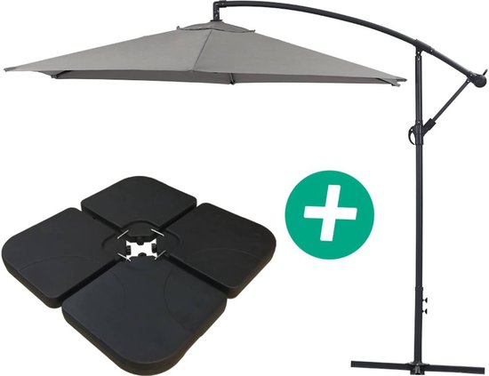Yaheetech Set van 4 parasoltegels met watervulling, 60 l, parasolvoet, verzwaring, parasolvoet
