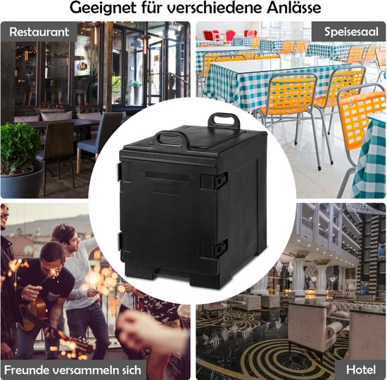 COSTWAY Geïsoleerde voedseldroger, 5 pannen in volledige grootte, 77 liter eindvulling, geïsoleerde voedseldroger, voedselveilig LLDPE-materiaal, draagbare voedselverwarmer met sluiting, ideaal voor kantine en restaurant gebruik van Costway — afbeelding 3