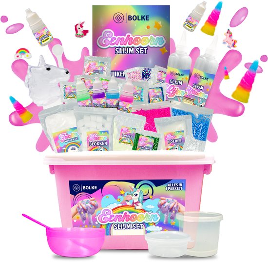Bolke® slijm - slijm maken - slime - slijm pakket - slijm maken voor kinderen - eenhoorn speelgoed - speelgoed voor kinderen - slijm producten - slijm set