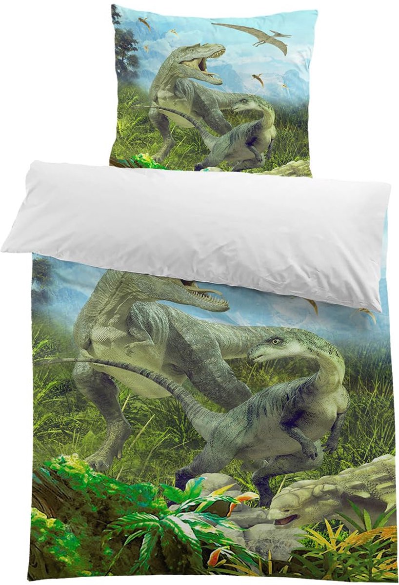My Ninki ® Levendige 3D Dinosaurus Dekbedovertrekset voor Kinderen met Microvezel Comfort