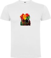 T-shirt Wit avec imprimé coloré « Festival – Rasta – Reggae – Style musical – Liberté », taille 2XL