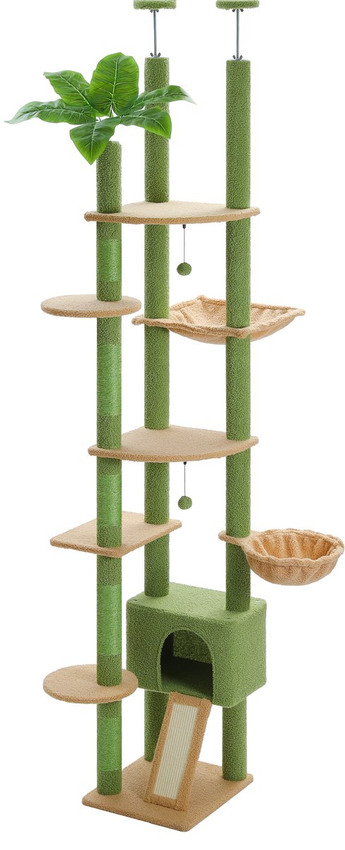 Bol.com Kattenu TripleTower - Krabpaal plafond - Plafond krabpaal voor katten - Kattenkrabpaal plafond - Katten klimmuur aanbieding