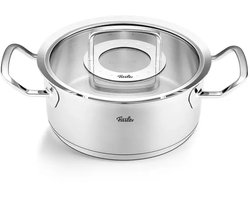 Fissler Original-Profi Collection - RVS Kookpan Laag met Glasdeksel - 20cm - 2,6 L - PTFE & PFAS vrij