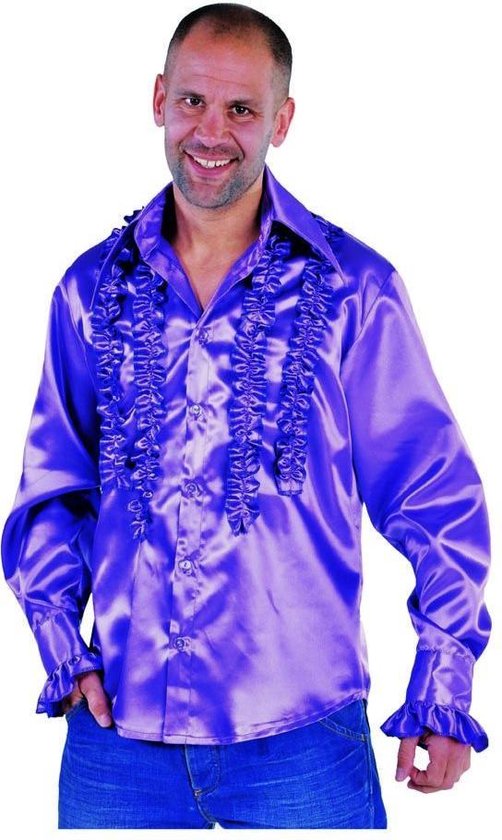 Costume des années 80 et 90 | Chemisier à volants ajusté Secretly Dancing Purple Man | Moyen | Costume de carnaval | Déguisements