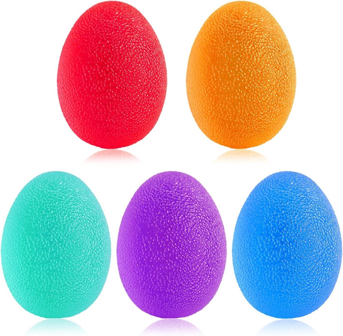 Anti-stressbal 5 stuks revalidatiebal - verschillende hardheden - handversterker - revalidatietraining angstverlichting