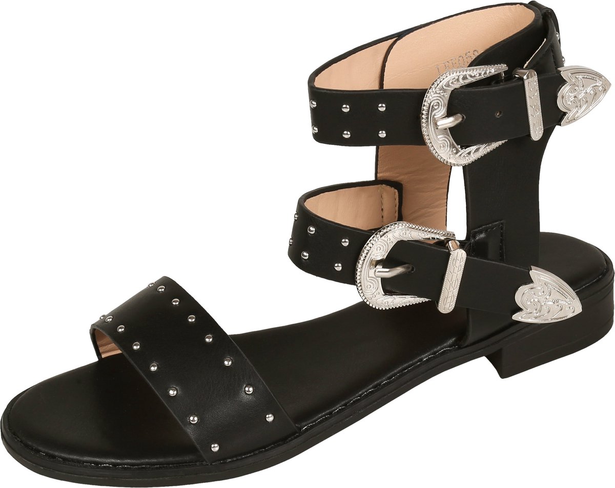 PRODUKT produkt Dames gladiator sandalen met zilveren gespen VICES