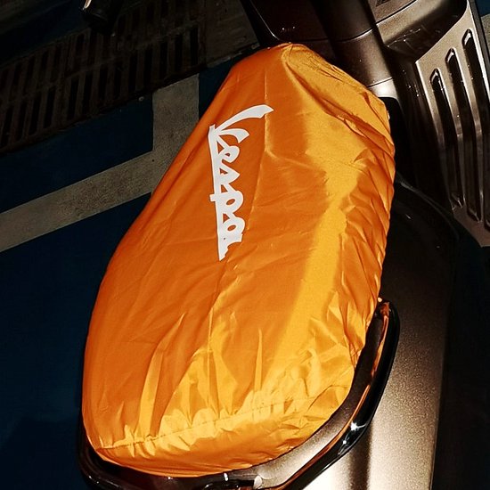 Zadelhoes met Vespa Logo Oranje - Moterscooter - Vespa (Universeel)- Regenhoes - Zadelhoes - Anti-regen - Waterdicht - Brommer - Scooter - Motor - Waterafstotend - Vespa Logo