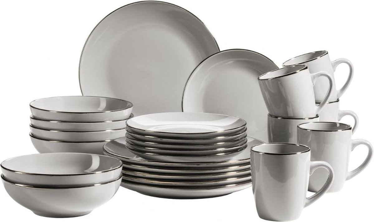 VELTRR® Serviesset 6 Persoons - Serviessets - Bordenset - Chique Bordenset - Porselein