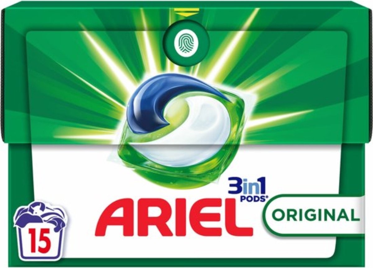 Goedkoopste Ariel Original - Wasmiddelcapsules - 3in1 Pods - Witte en Gekleurde Was - 15 Wasbeurten