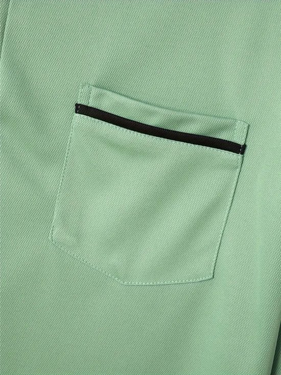 Polo Livano Homme - T-shirt Homme - Chemise - Polo Manches Longues - Vert Clair - XL