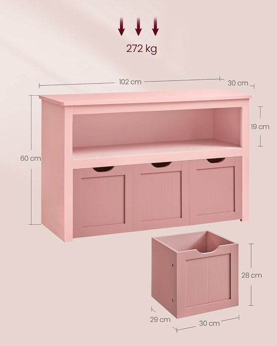 Speelgoedkast voor kinderkamer wit | VASAGLE