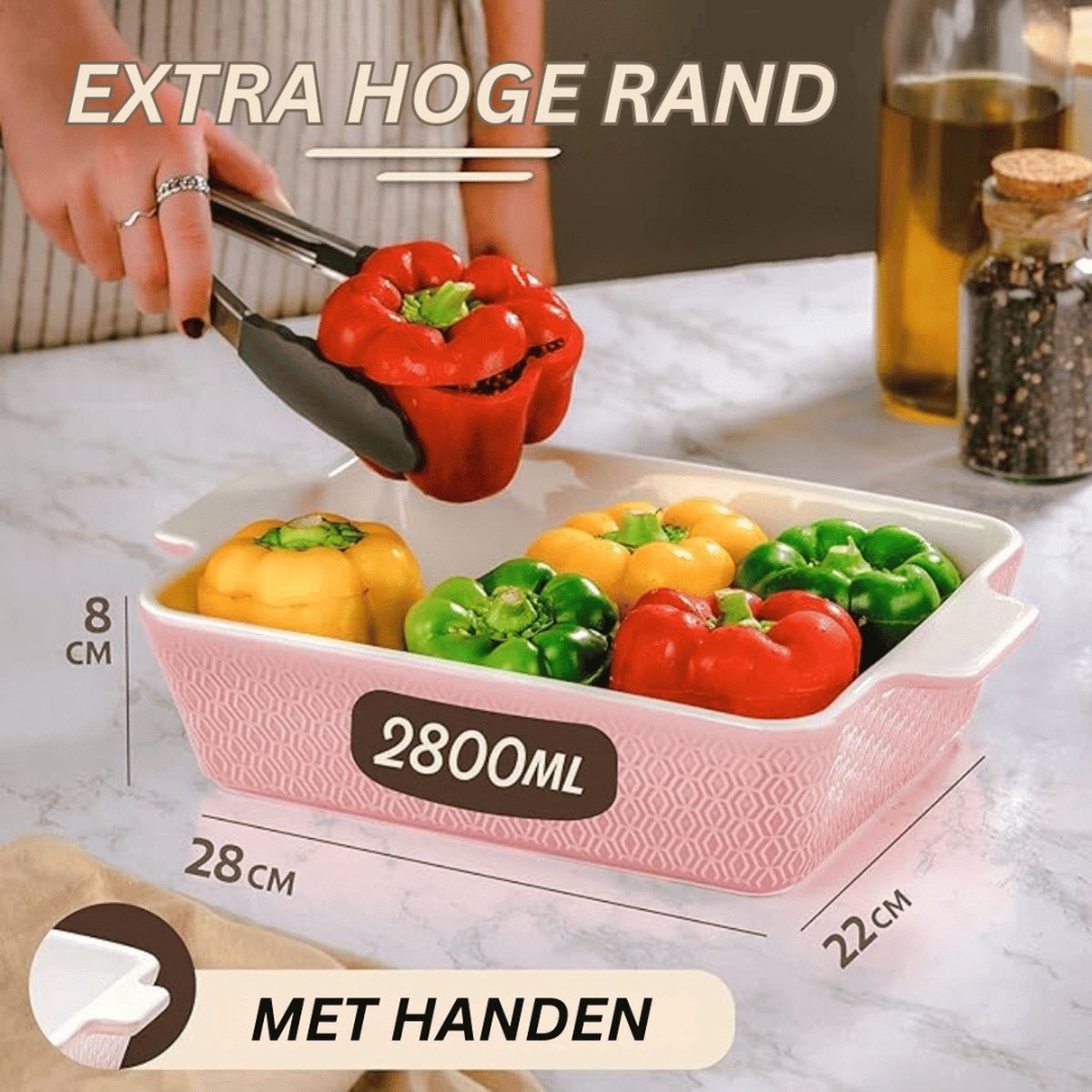 Relaxdays ovenschaal set van 3, rechthoekig, keramiek, mogen in de vaatwasser, voor lasagne, gratin & meer, grijs/wit