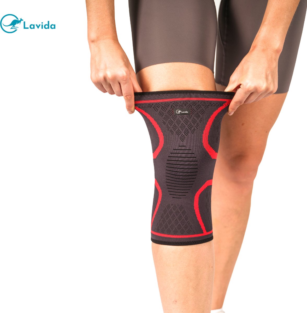 Lavida® Compressie Kniebrace L – Kniebandage voor Sport & Revalidatie – Ademend & Antislip – Unisex- 1 Stuk
