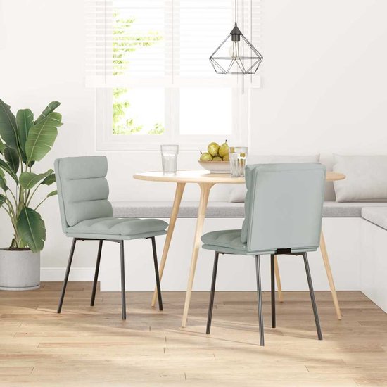 vidaXL - Chaises de salle à manger - 2 - pcs - velours - gris clair