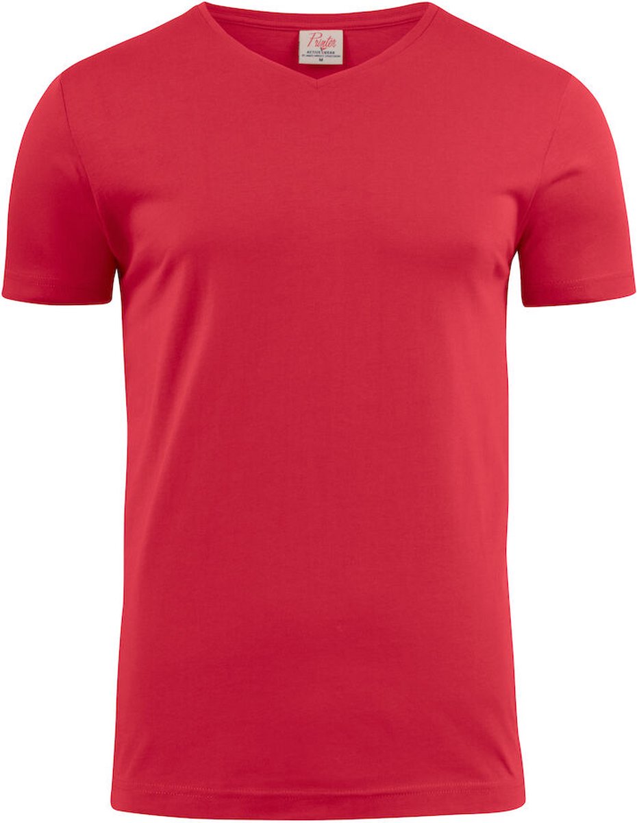 Printer T-shirt Heavy V-hals Man 2264024 Rood - Maat S