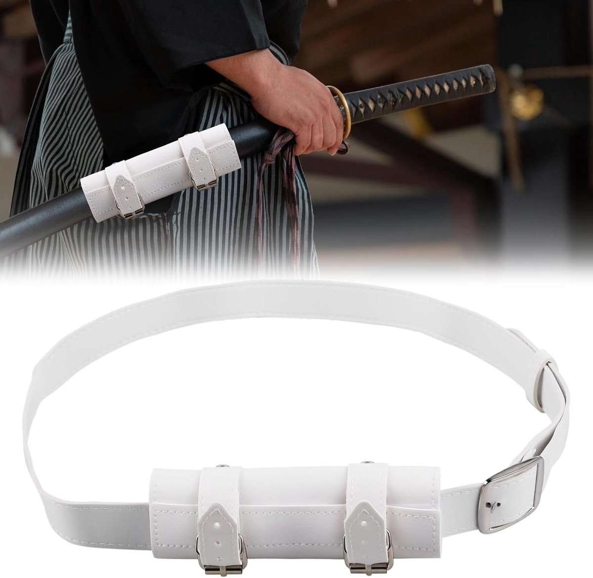 Katana zwaardhouder met riem 105 cm - PU zwaardriem voor Samurai-fans .