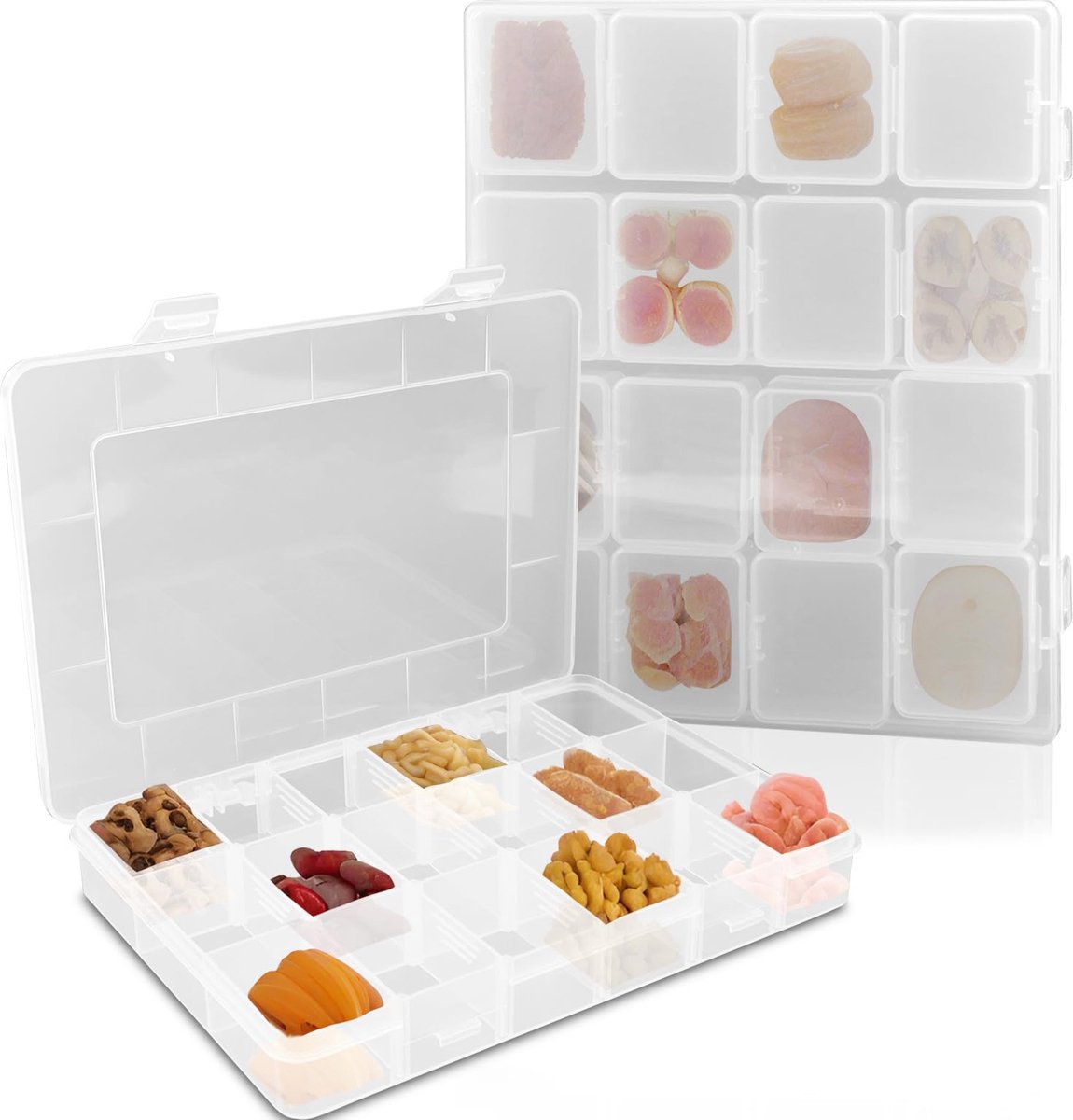 La'Moussawi ® Veelzijdige Snackbox met Flexibele Indeling voor Reizen en Feesten - 2 Stuks