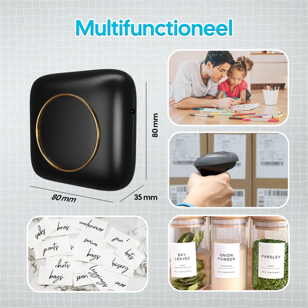 Gatson Mini Printer - 300DPI - Inclusief 14 Rollen Papier (Sticker, Normaal & Kleur) + 5 pennen - Mini Printer voor Mobiel - Pocket Printer - Mobiele Fotoprinter - Schoolspullen - Journaling Producten — afbeelding 4