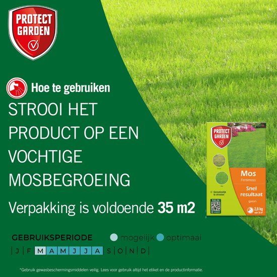 Protect Garden Fertimoss, 2,8 kg - Mos Bestrijdingsmiddel in Gazon - Strooikorrels - Gemakkelijk te Strooien - Snel Resultaat - Voldoende voor 35 m² — afbeelding 5