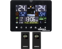 Vendico Weerstation – Draadloos - Binnen & Buiten - Inclusief 2 sensoren