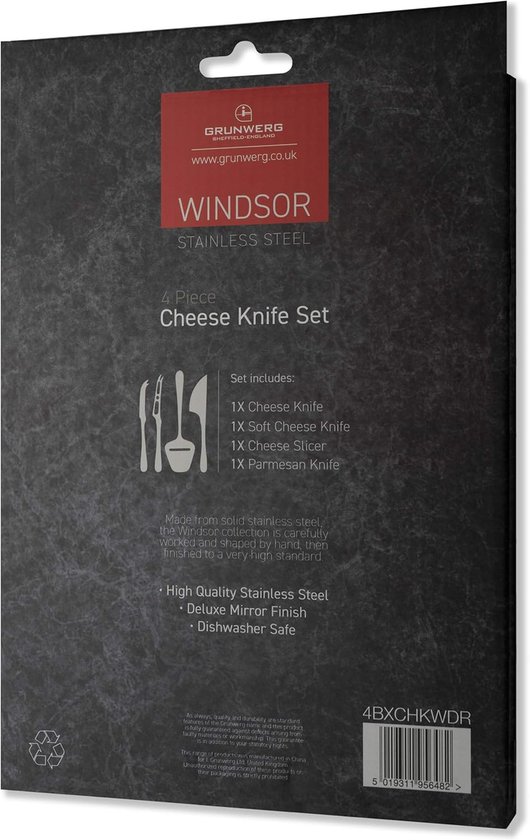 Ensemble de couteaux à fromage en acier inoxydable - Convient à tous les fromages - 4 pièces - Argent - Acier inoxydable