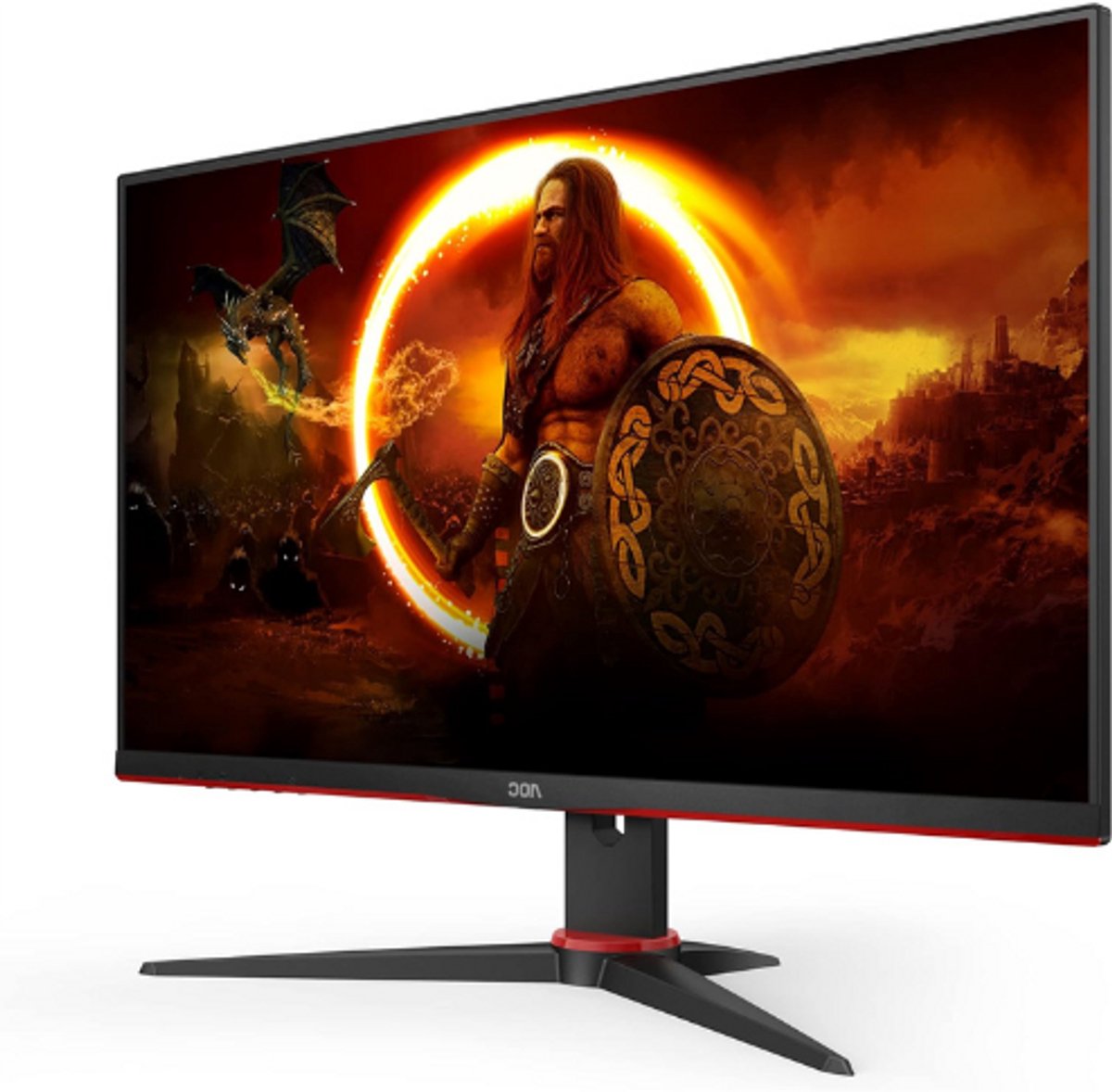 Gaming Monitor 24G2SPAE/BK - 24 Inch - Full HD 1920x1080 - 165 Hz - 1 ms MPRT - FreeSync - G-Sync Compatibel - Luidspreker - VGA - HDMI - DisplayPort - Zwart/Rood