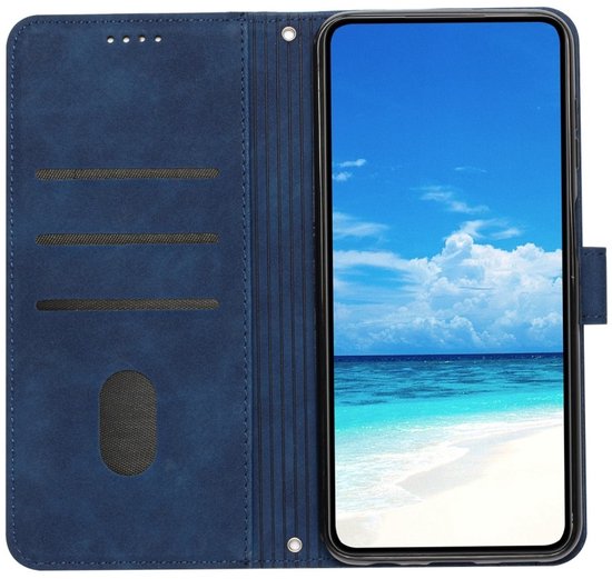 Étui Coverup - Adapté à iPhone 16 - Étui Coverup Smile Book - Blauw