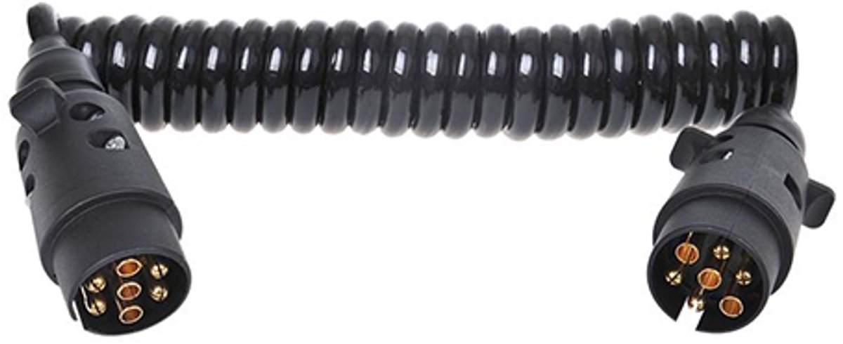Spiraalkabel 12 Volt 2 x 7 polig PVC