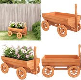 Bol.com vidaXL Wagen decoratief 70x43x54 cm massief vurenhout - Decoratieve Wagen - Decoratieve Wagens - Tuinwagen - Houten Wagen aanbieding