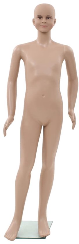 Etalagepop torso vrouw katoen wit met rozenprint